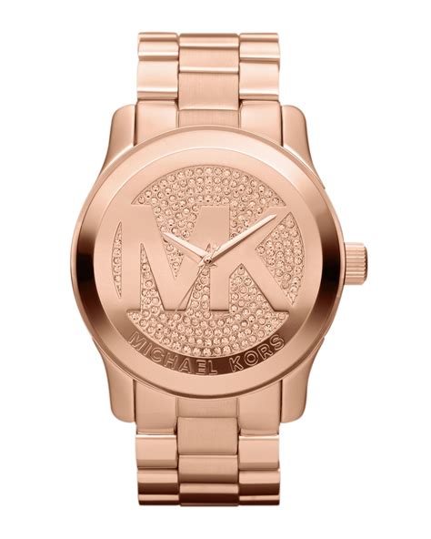 michael kors rose gold runway watch glitz|Rose.